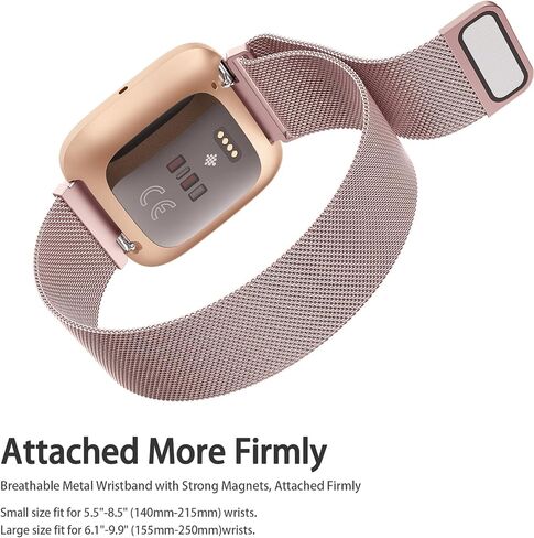 نطاقات Meliya Fitbit Versa 2 متوافقة مع Fitbit Versa 2 / Fitbit Versa/Versa Lite/Versa SE للنساء والرجال، أربطة بديلة بقفل مغناطيسي معدني من الفولاذ المقاوم للصدأ لـ Fitbit Versa 2 in Saudi Arabia