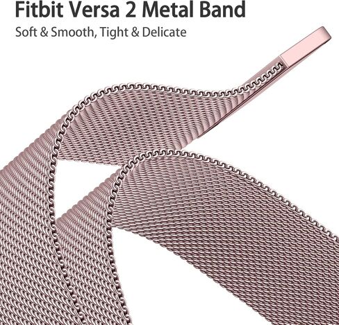 نطاقات Meliya Fitbit Versa 2 متوافقة مع Fitbit Versa 2 / Fitbit Versa/Versa Lite/Versa SE للنساء والرجال، أربطة بديلة بقفل مغناطيسي معدني من الفولاذ المقاوم للصدأ لـ Fitbit Versa 2 in Saudi Arabia