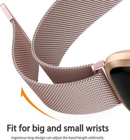 نطاقات Meliya Fitbit Versa 2 متوافقة مع Fitbit Versa 2 / Fitbit Versa/Versa Lite/Versa SE للنساء والرجال، أربطة بديلة بقفل مغناطيسي معدني من الفولاذ المقاوم للصدأ لـ Fitbit Versa 2 in Saudi Arabia