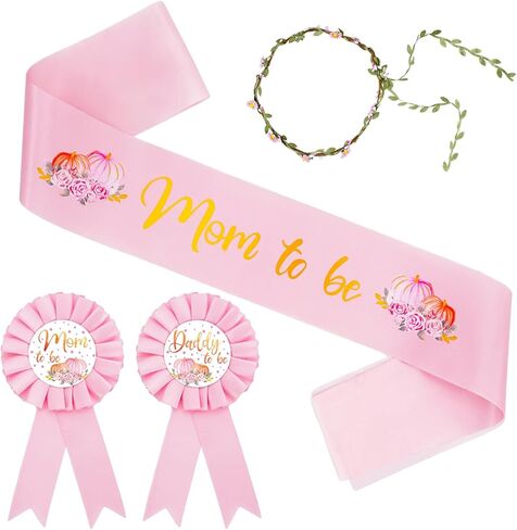 وشاح استحمام الطفل لعيد الأم من الحوت، وشاح وردي على شكل يقطين للأم لتكون وأب ليكون دبابيس كورسيج للحمل وشاح زهرة تذكارية لفصل الخريف لاستحمام الطفل وكشف الجنس عن صور الحفلات، مستلزمات الهدايا in Kuwait