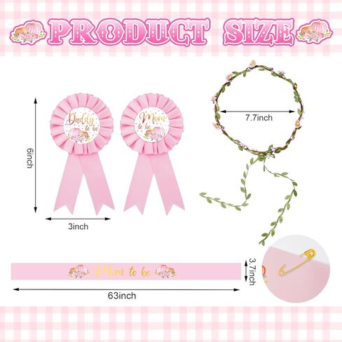 وشاح استحمام الطفل لعيد الأم من الحوت، وشاح وردي على شكل يقطين للأم لتكون وأب ليكون دبابيس كورسيج للحمل وشاح زهرة تذكارية لفصل الخريف لاستحمام الطفل وكشف الجنس عن صور الحفلات، مستلزمات الهدايا in Kuwait