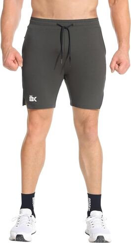 BROKIG Men's Airstretch Gym Shorts,5 Inch Slim Fit Running Exercise Athletic Workout Shorts for Men with Zipper Pockets in Saudi Arabia