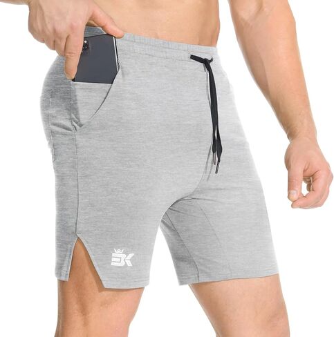 BROKIG Men's Airstretch Gym Shorts,5 Inch Slim Fit Running Exercise Athletic Workout Shorts for Men with Zipper Pockets in Saudi Arabia