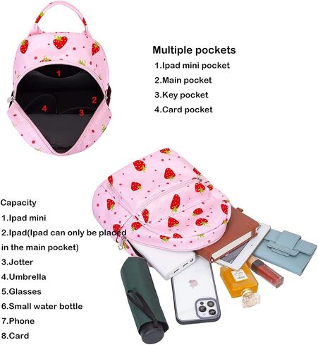 Cute mini pack bag backpack for grils children and adult (strawberry) in Saudi Arabia