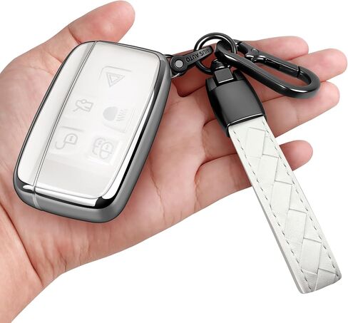 Sindeda for Land Rover Key Fob Cover with Keychain Soft Full Protection Key Shell Key Case Compatible with Land Rover LR4 Range Rover Sport Evoque Jaguar XF XJ XJL F-pace (Blue) in Saudi Arabia