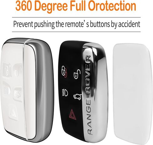 Sindeda for Land Rover Key Fob Cover with Keychain Soft Full Protection Key Shell Key Case Compatible with Land Rover LR4 Range Rover Sport Evoque Jaguar XF XJ XJL F-pace (Blue) in Saudi Arabia