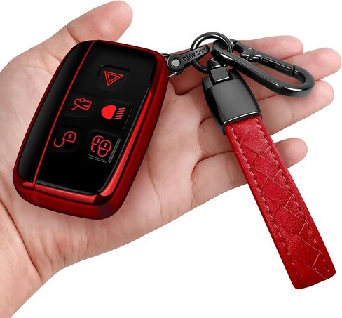 Sindeda for Land Rover Key Fob Cover with Keychain Soft Full Protection Key Shell Key Case Compatible with Land Rover LR4 Range Rover Sport Evoque Jaguar XF XJ XJL F-pace (Blue) in Saudi Arabia