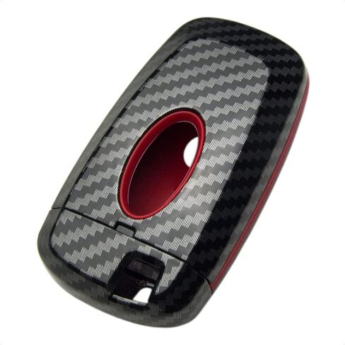 TANGSEN Smart Key Fob Case Compatible with FORD EDGE EXPEDITION EXPLORER FUSION for MUSTANG COBRA 4 Button Keyless Entry Remote Personalized Protective Cover Carbon Fiber in Kuwait