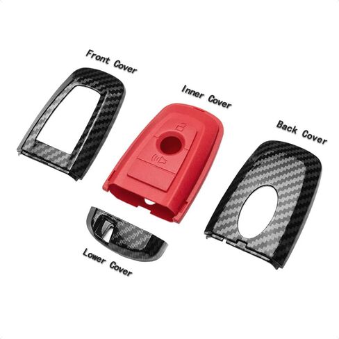 TANGSEN Smart Key Fob Case Compatible with FORD EDGE EXPEDITION EXPLORER FUSION for MUSTANG COBRA 4 Button Keyless Entry Remote Personalized Protective Cover Carbon Fiber in Kuwait