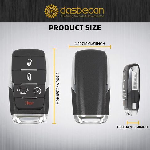 Dasbecan Key Fob Replacement Compatible with Dodge Ram 1500 2019-2024 in Saudi Arabia