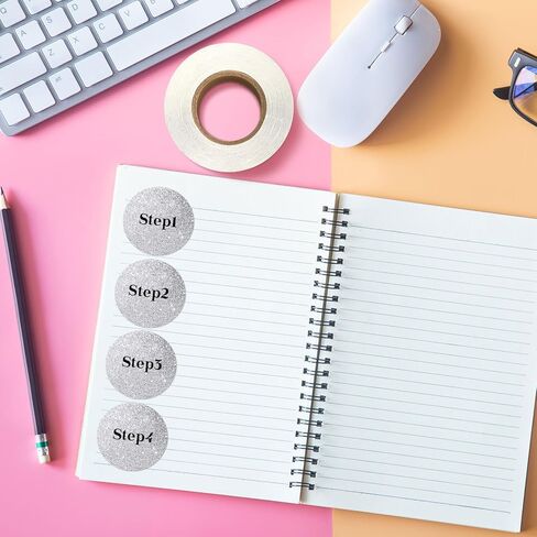 Zonon 2 لفات 2 بوصة ملصقات حرارية لدائرة الصيف ملصقات حرارية فضية لامعة مستديرة متعددة الأغراض ملصقات لامعة اسم العلامة ملصقات ذاتية اللصق لختم المغلف DIY هدية عيد ميلاد in Kuwait