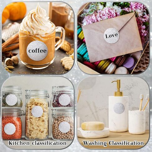 Zonon 2 لفات 2 بوصة ملصقات حرارية لدائرة الصيف ملصقات حرارية فضية لامعة مستديرة متعددة الأغراض ملصقات لامعة اسم العلامة ملصقات ذاتية اللصق لختم المغلف DIY هدية عيد ميلاد in Kuwait