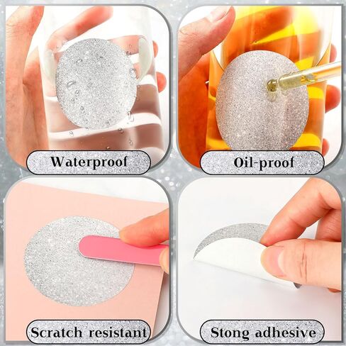 Zonon 2 لفات 2 بوصة ملصقات حرارية لدائرة الصيف ملصقات حرارية فضية لامعة مستديرة متعددة الأغراض ملصقات لامعة اسم العلامة ملصقات ذاتية اللصق لختم المغلف DIY هدية عيد ميلاد in Kuwait