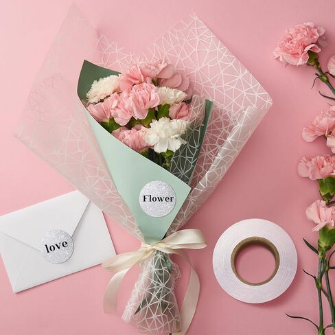 Zonon 2 لفات 2 بوصة ملصقات حرارية لدائرة الصيف ملصقات حرارية فضية لامعة مستديرة متعددة الأغراض ملصقات لامعة اسم العلامة ملصقات ذاتية اللصق لختم المغلف DIY هدية عيد ميلاد in Kuwait