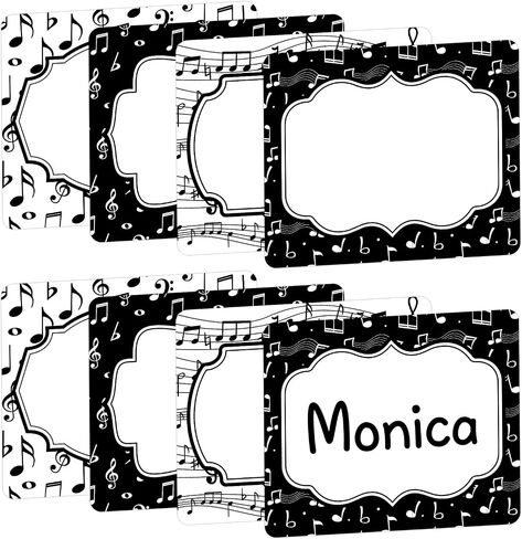 104 Pcs Music Notes Name Tag Stickers -3''x 2.5'' Self Adhesive Name Stickers Gift Tag Labels for Classroom Party Office Home Conferences in Saudi Arabia