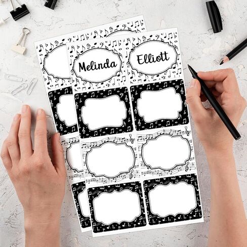 104 Pcs Music Notes Name Tag Stickers -3''x 2.5'' Self Adhesive Name Stickers Gift Tag Labels for Classroom Party Office Home Conferences in Saudi Arabia
