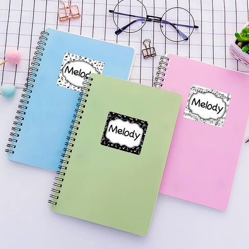 104 Pcs Music Notes Name Tag Stickers -3''x 2.5'' Self Adhesive Name Stickers Gift Tag Labels for Classroom Party Office Home Conferences in Saudi Arabia