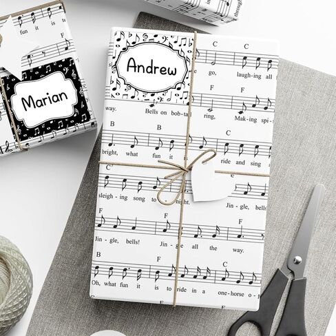 104 Pcs Music Notes Name Tag Stickers -3''x 2.5'' Self Adhesive Name Stickers Gift Tag Labels for Classroom Party Office Home Conferences in Saudi Arabia