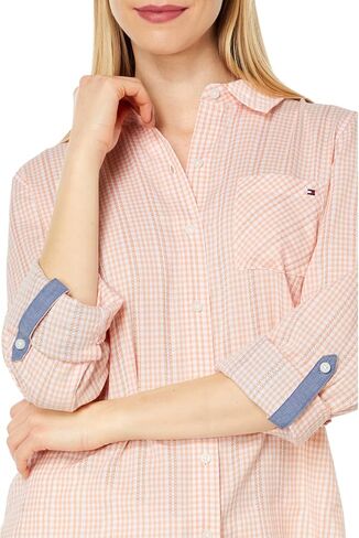 Tommy Hilfiger Women's Collared Roll Tab Long Sleeve Sportswear Top in Saudi Arabia