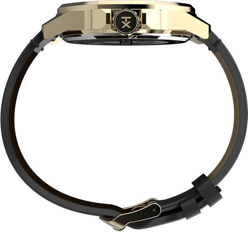 ساعة تيميكس إسيكس للرجال 46 ملم - حزام أسود بقرص أسود وغطاء فضي اللون in Saudi Arabia