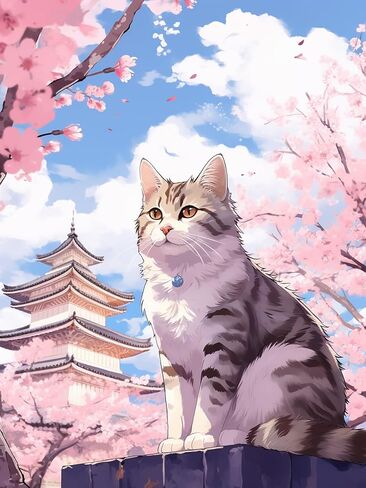 Locien Diamond Painting Kits for Adults, 12'' x 16'' Cat 5D Diamond Art Cute Anthropomorp Play The Guitar Round Diamonds Full Drill Gem for for Home Wall Decor Gifts for Friends Cartoon Animal in Saudi Arabia