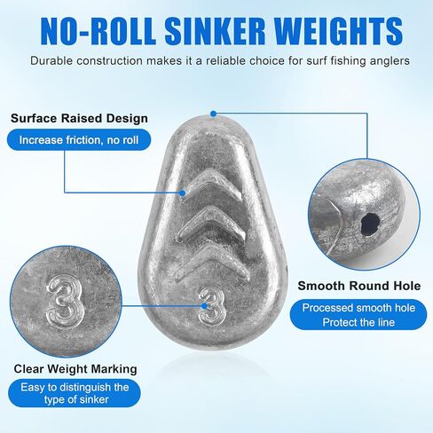 No Roll Sinker Fishing Weights,Flat Inline Sinkers Weights No Snag Slip Sinkers Saltwater Surf Fishing Weights Gear Tackle for Catfish Rig in Saudi Arabia