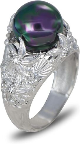 Natural Mother of Pearl Gemstone Women's Ring - 14k Gold/Rhodium Plated 925 Sterling Silver Genuine Gemstone Women Ring, Natural Birthstone Ring, Floral Pattern Ring, Jewelry Gifts for Valentine's Day, Mother's Day, Birthday Jewelry Gifts in Saudi Arabia