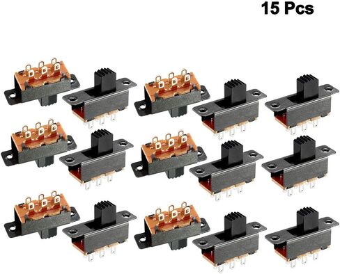 uxcell 15Pcs 7mm Vertical Slide Switch DPDT 6 Terminals PCB Panel Latching in Saudi Arabia