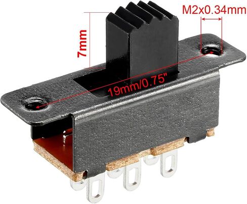 uxcell 15Pcs 7mm Vertical Slide Switch DPDT 6 Terminals PCB Panel Latching in Saudi Arabia