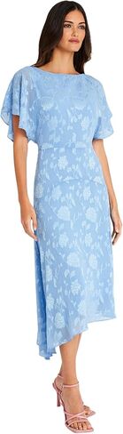 Maggy London Flutter Sleeve Burnout Midi Semi Formal Wedding Guest Dresses for Women in Saudi Arabia