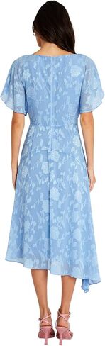 Maggy London Flutter Sleeve Burnout Midi Semi Formal Wedding Guest Dresses for Women in Saudi Arabia