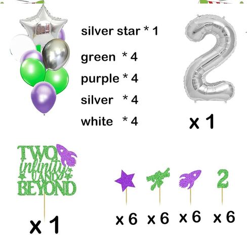 لافتة HEETON Two Infinity and Beyond وBuzz Cake Topper لعبة سنة ضوئية مستوحاة من قصة عيد الميلاد الثاني، لوازم الحفلات، تزيين الصور، للفتيات الصبيان، عيد الميلاد in Kuwait