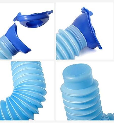 Portable Mini Outdoor Camping Travel Shrinkable Personal Mobile Toilet Bottle,Unisex Adjustable Emergency Urinal Portable Toilet for car 750ml (Black) in Saudi Arabia