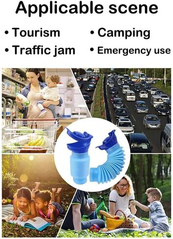 Portable Mini Outdoor Camping Travel Shrinkable Personal Mobile Toilet Bottle,Unisex Adjustable Emergency Urinal Portable Toilet for car 750ml (Black) in Saudi Arabia