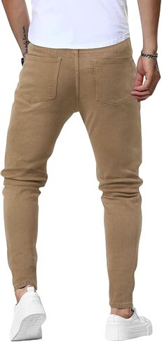 Woenzaia Mens Jeans Slim Fit Skinny Denim Stretch Tapered Jean Pants in Saudi Arabia