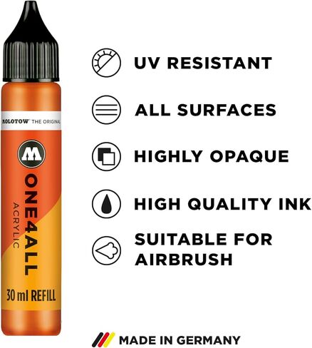 Molotow ONE4ALL Acrylic Paint Refill, For Molotow ONE4ALL Paint Marker, Neon Pink, 30ml Bottle, 1 Each (693.200) in Kuwait