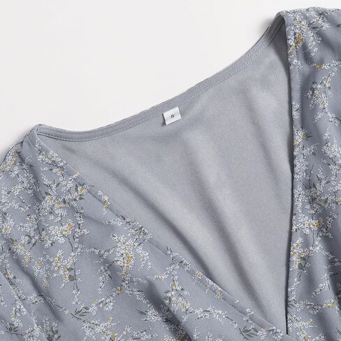 فستان نسائي كاجوال طويل برقبة على شكل حرف V مزين بطبعات زهور in Kuwait