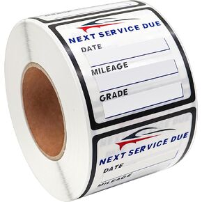 500 Pieces Oil Change Stickers Next Service Due Reminder Labels Self Adhesive Easy Peel with No Residue Premium Clear Stock Windshield Tags 2 x 2Inch