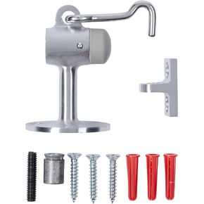 BRINKS Commercial - Floor Door Stop with Holder, Satin Chrome Finish - Non-Obtrusive Option to Protect Doors and Walls