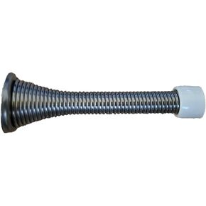 Spring Door Stopper 3-1/8" Flexible, Heavy Duty, Stainless Steel with Rubber Bumper (12, Antique Brass)