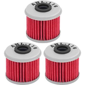 AHL 116 Oil Filter for Honda TRX450R TRX450 R 444 2004-2005 CRF450R CRF250R CRF150R 15412-MEB-671,15412-MEN-671,8000 A7019, 2521231 (Pack of 3)