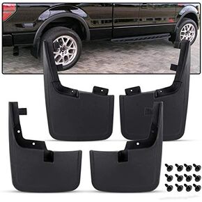 CHEDA 4Pcs Mud Flaps Splash Guards Compatible with Ford 2015-2018 F150 Mudflaps Without Fender Flares Front & Rear Set