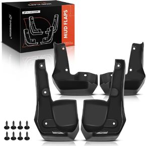 A-Premium Set of 4PCS Mud Flaps Splash Guards Mudguards Mudflaps with Hardware Kits Accessory Compatible with Honda Civic 2017 2018 2019, Sedan, Black Color, Front and Rear