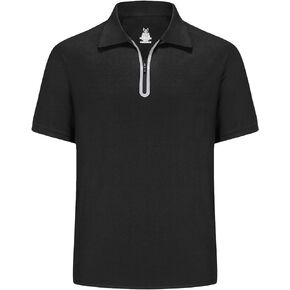 Golf Shirts for Men Lightweight Dry Fit Print Moisture Wicking Performance Short Sleeve Sports Polo Shirt