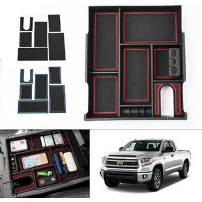 Autorder 2PCS Center Console Organizer for Toyota Tundra 2024 2023 2022 Accessories Dashboard Organizer Armrest Storage Box Secondary Insert Tray
