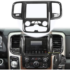 RT-TCZ for RAM Dashboard Navigation Panel Air AC Vents Trim Cover, Carbon Fiber Interior Accessories for Dodge RAM 2011-2017