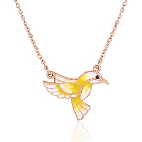 JIANGYUE Hummingbird Pendant Necklace Bird Jewelry for Women Girls Christmas Gift for Her