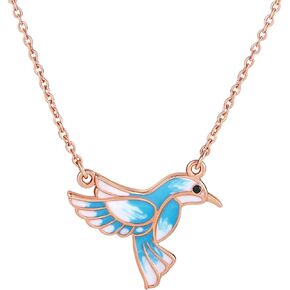 JIANGYUE Hummingbird Pendant Necklace Bird Jewelry for Women Girls Christmas Gift for Her