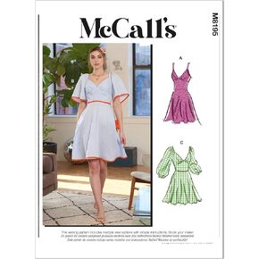 McCall's Misses' Bodycon Dress Sewing Pattern Kit, Code M8195, Sizes 16-18-20-22-24, Multicolor