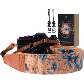 Padwa Lifestyle Corduroy Camera Strap - 2" Double Layer Full Grain Cowhide Leather Head Camera Straps for Photographers,Unique Soft Corduroy Fabric with Quick Release fits all Cameras - Fresh Green in Saudi Arabia